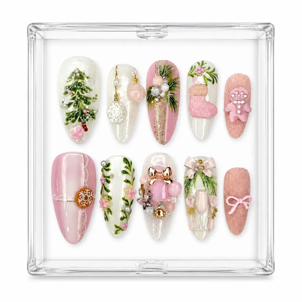 Pink Gingerbread – Mẫu Nailbox Sỉ Thiết Kế Thủ Công