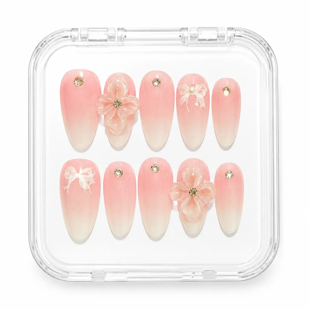 Pink Ribbon Soirée – Xưởng gia công Nailbox Sỉ thủ công