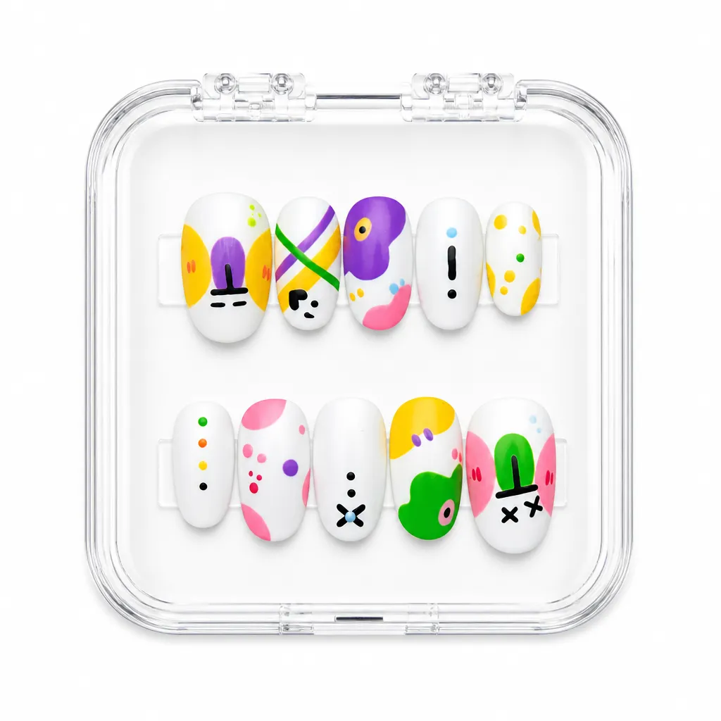 Playful Pop Geometry – Xưởng gia công Nailbox Sỉ thủ công