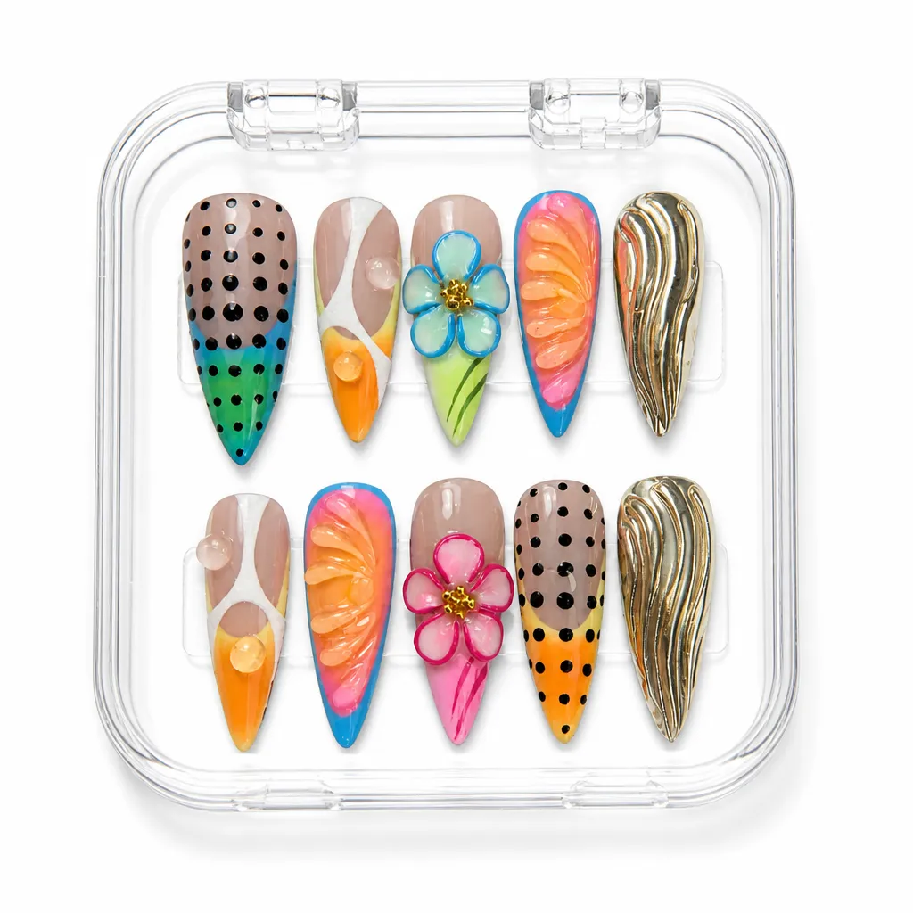 Polka Dot Chrome – Xưởng gia công Nailbox Sỉ thủ công