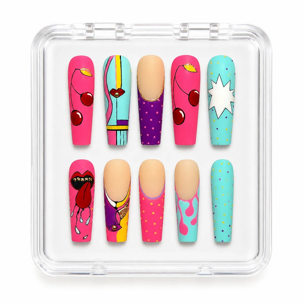 Pop Art Remix – Mẫu Nailbox Sỉ Thiết Kế Thủ Công