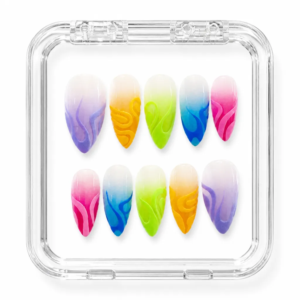 Prismatic Ombre Nails – Xưởng gia công Nailbox Sỉ thủ công