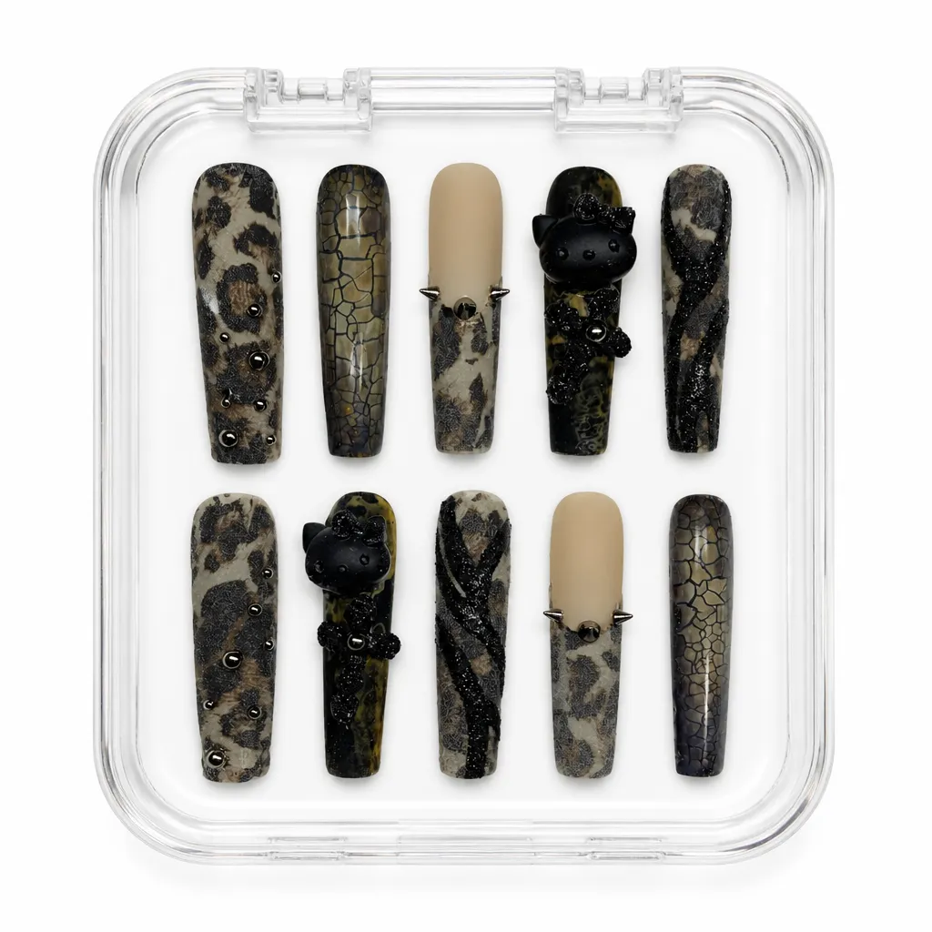 Punk Kitty Leopard – Xưởng gia công Nailbox Sỉ thủ công