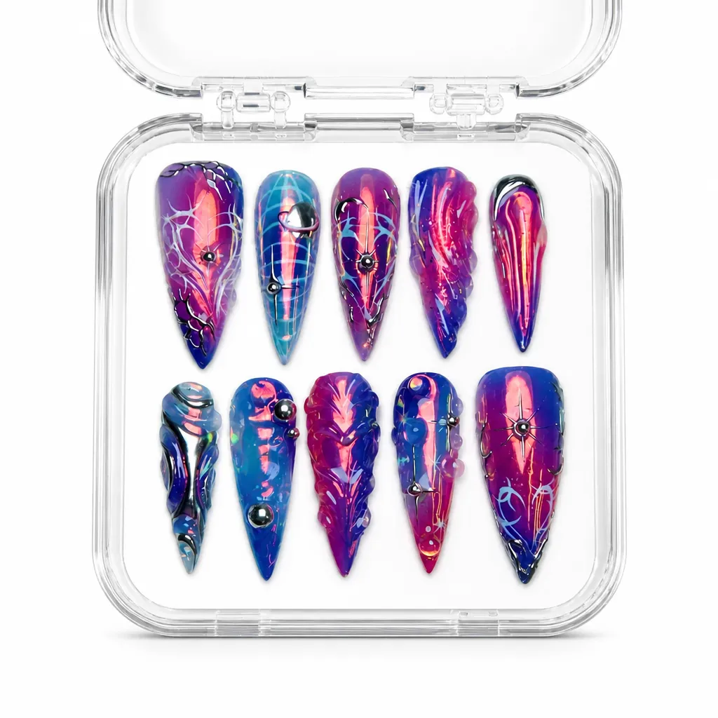 Purple Cosmic Aurora – Xưởng gia công Nailbox Sỉ thủ công