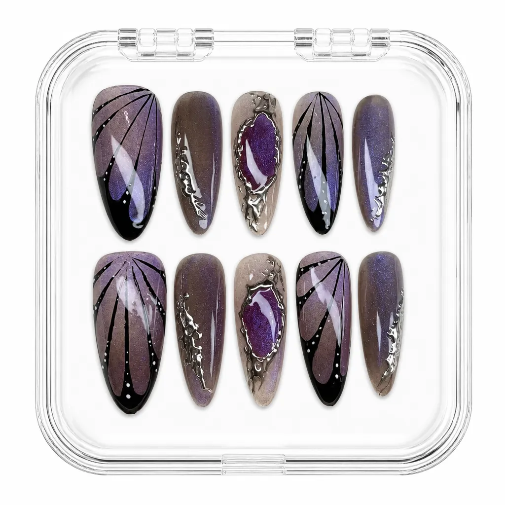 Purple Monarch Magic – Xưởng gia công Nailbox Sỉ thủ công