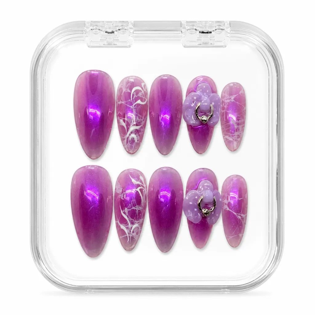 Purple Petal Whisper – Xưởng gia công Nailbox Sỉ thủ công