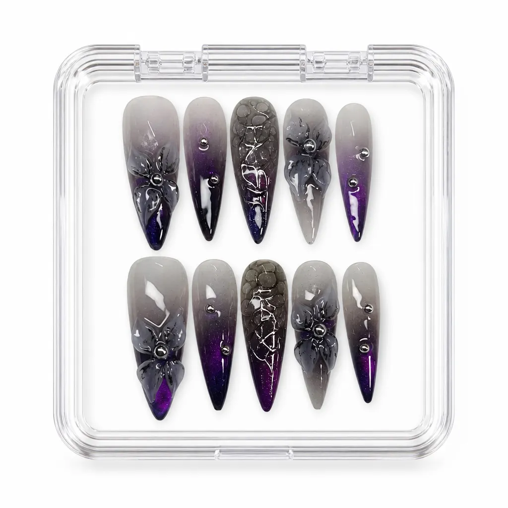 Purple Spider Gothic – Xưởng gia công Nailbox Sỉ thủ công