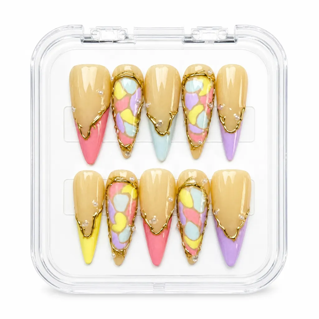 Rainbow Luxe Stiletto – Xưởng gia công Nailbox Sỉ thủ công