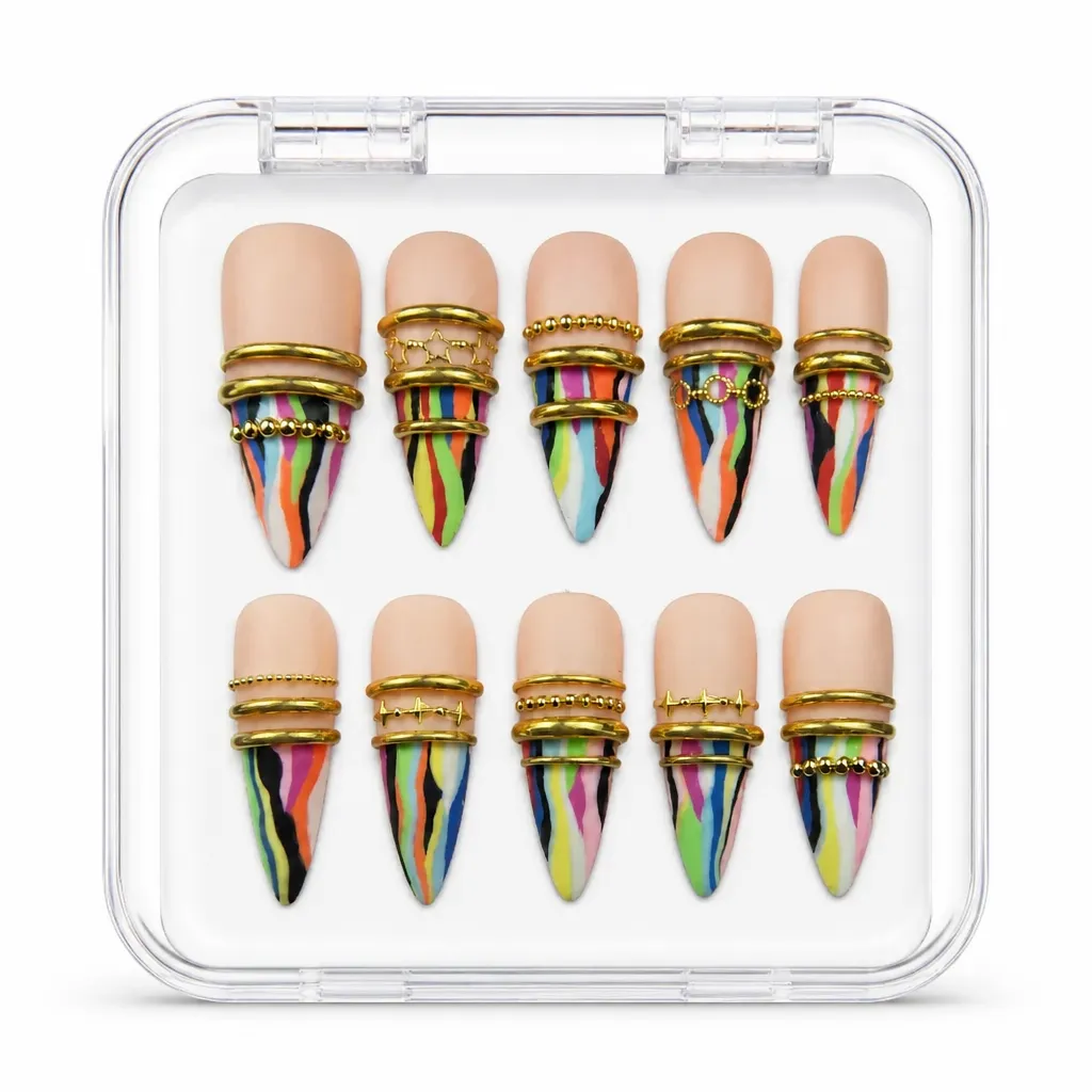 Rainbow Luxe Stiletto – Xưởng gia công Nailbox Sỉ thủ công