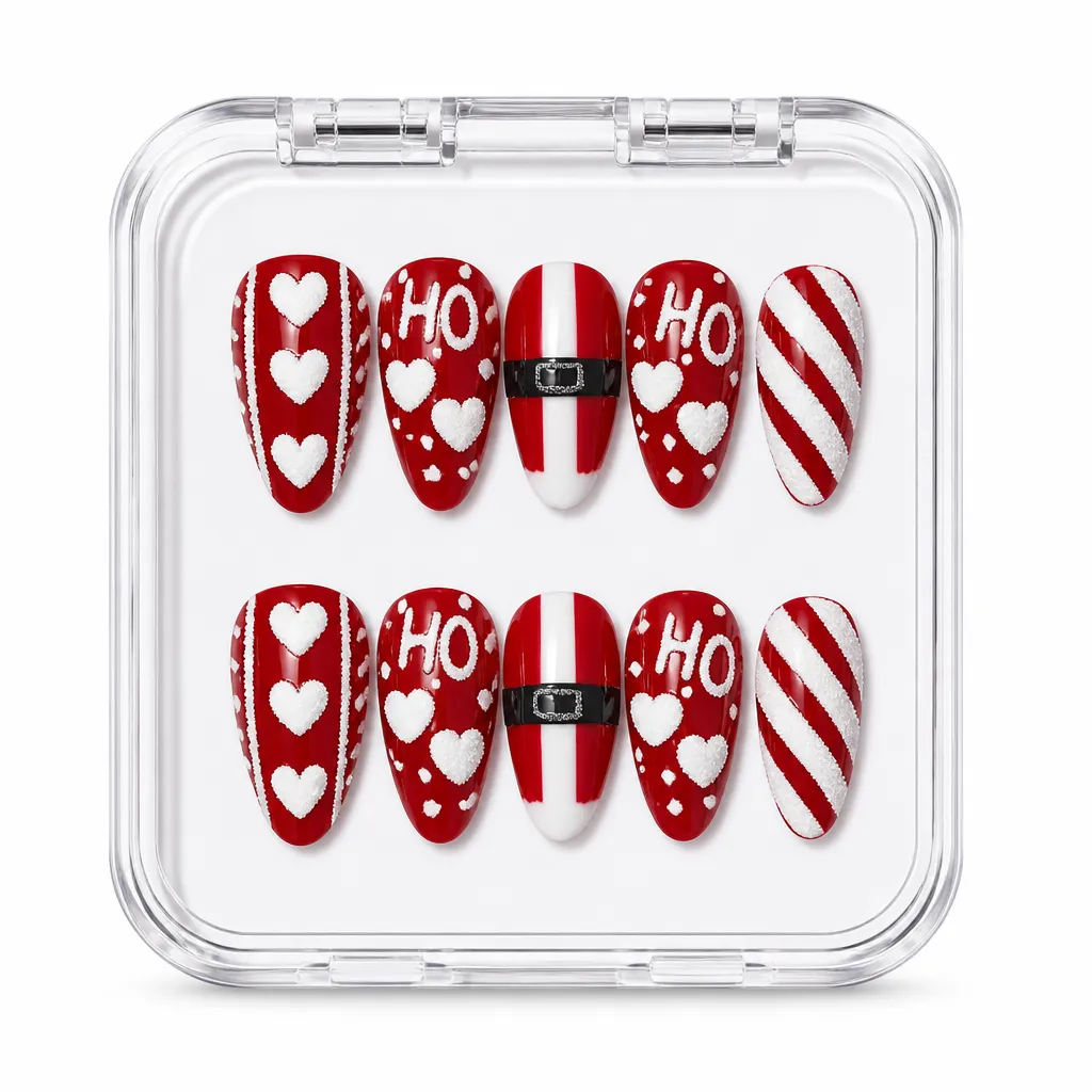Red Drip Elegance – Mẫu Nailbox Sỉ Thiết Kế Thủ Công