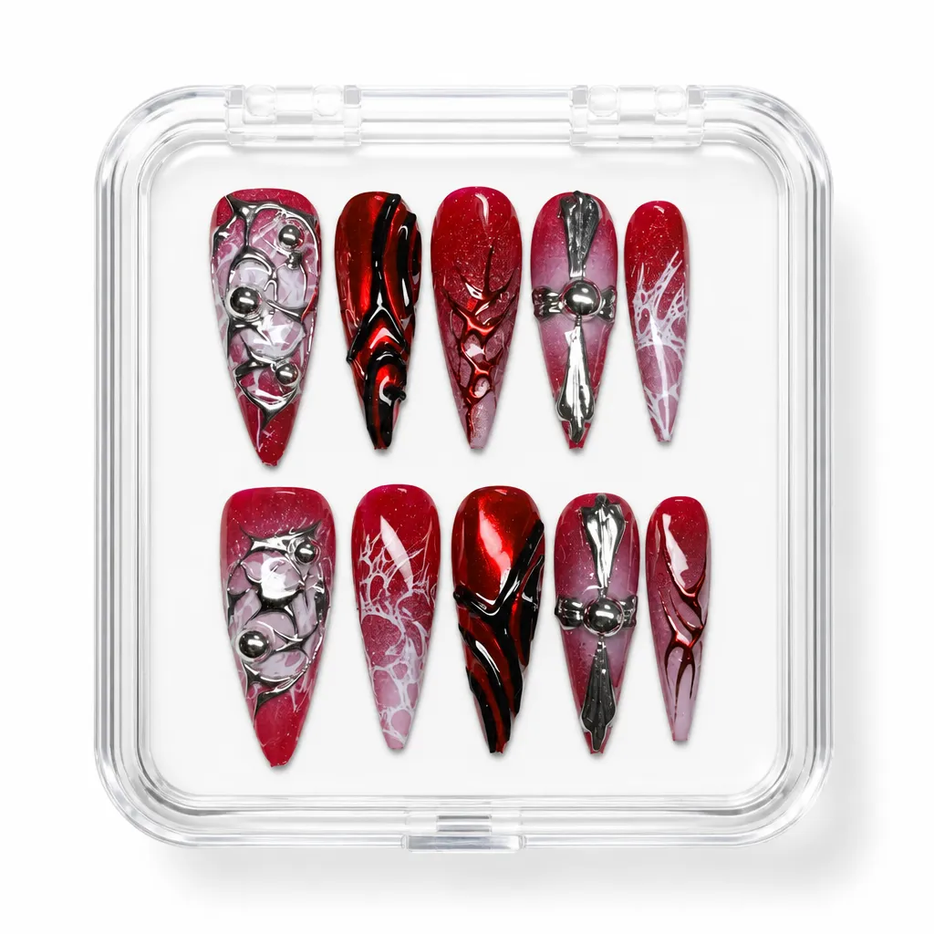 red Gothic Web – Xưởng gia công Nailbox Sỉ thủ công