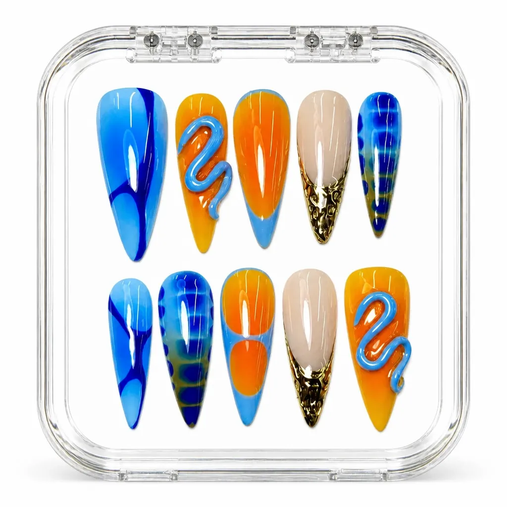 Retro Gradient Luxe – Xưởng gia công Nailbox Sỉ thủ công