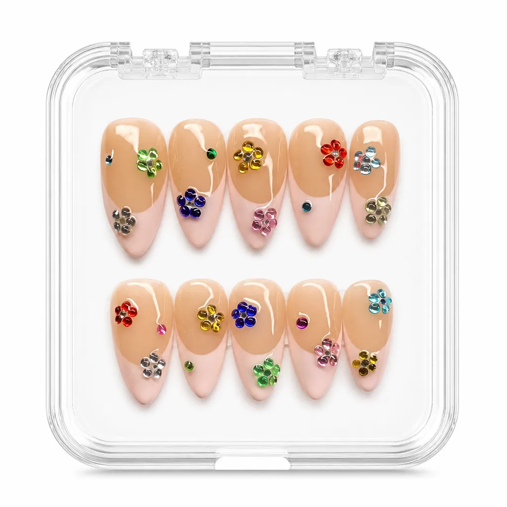 Rhinestone Blossom Tips – Xưởng gia công Nailbox Sỉ thủ công