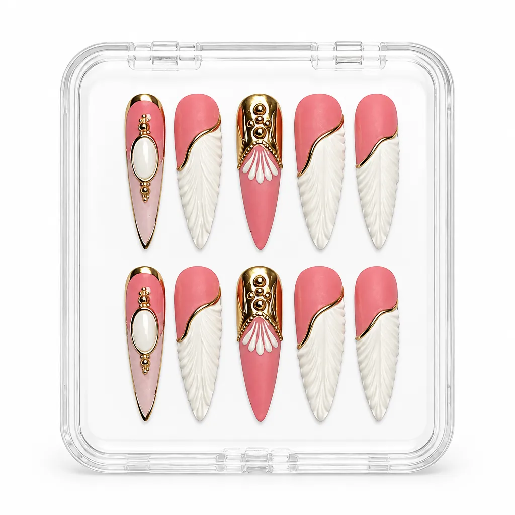 Rose Gold Elegance – Xưởng gia công Nailbox Sỉ thủ công