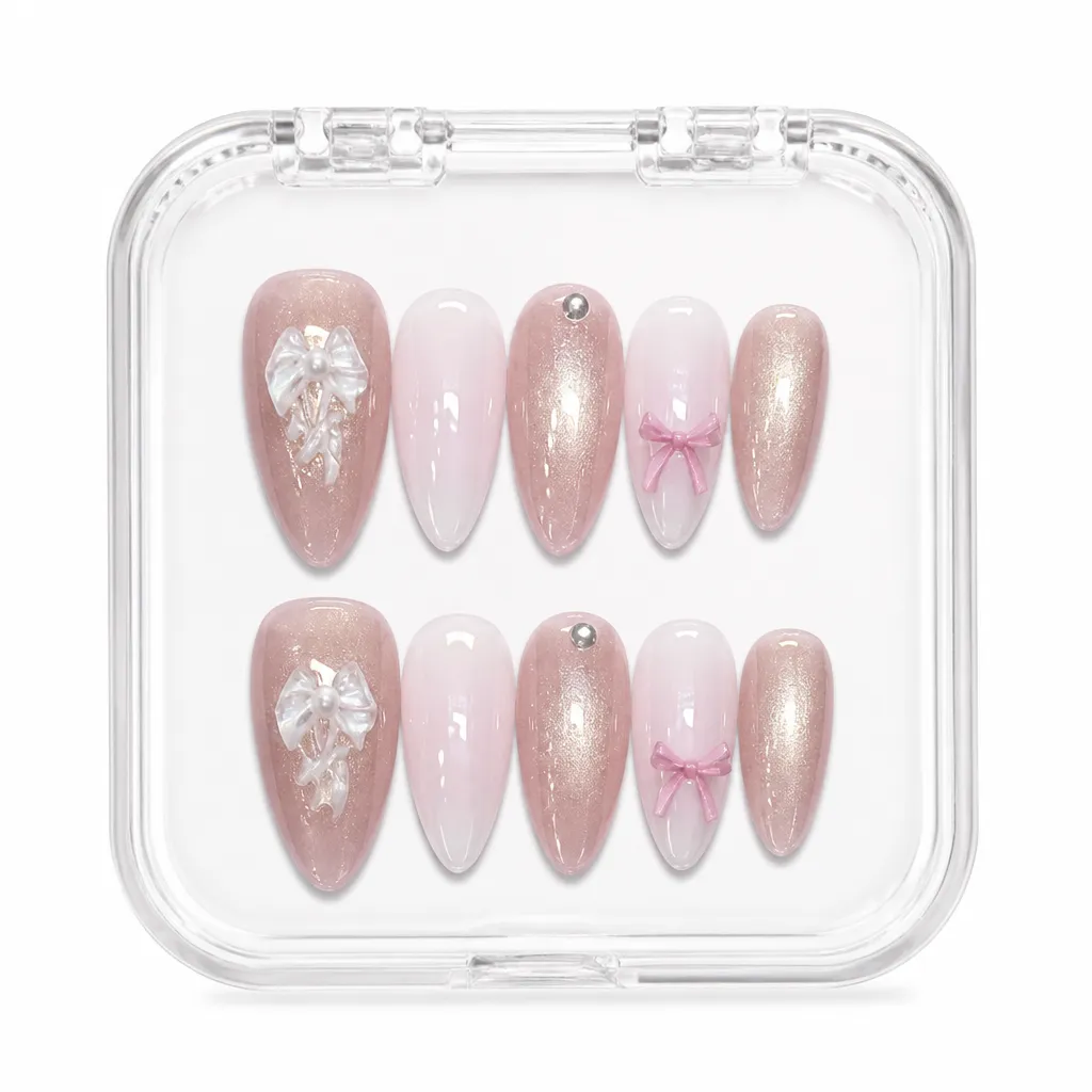 Rose Lace Elegance – Xưởng gia công Nailbox Sỉ thủ công