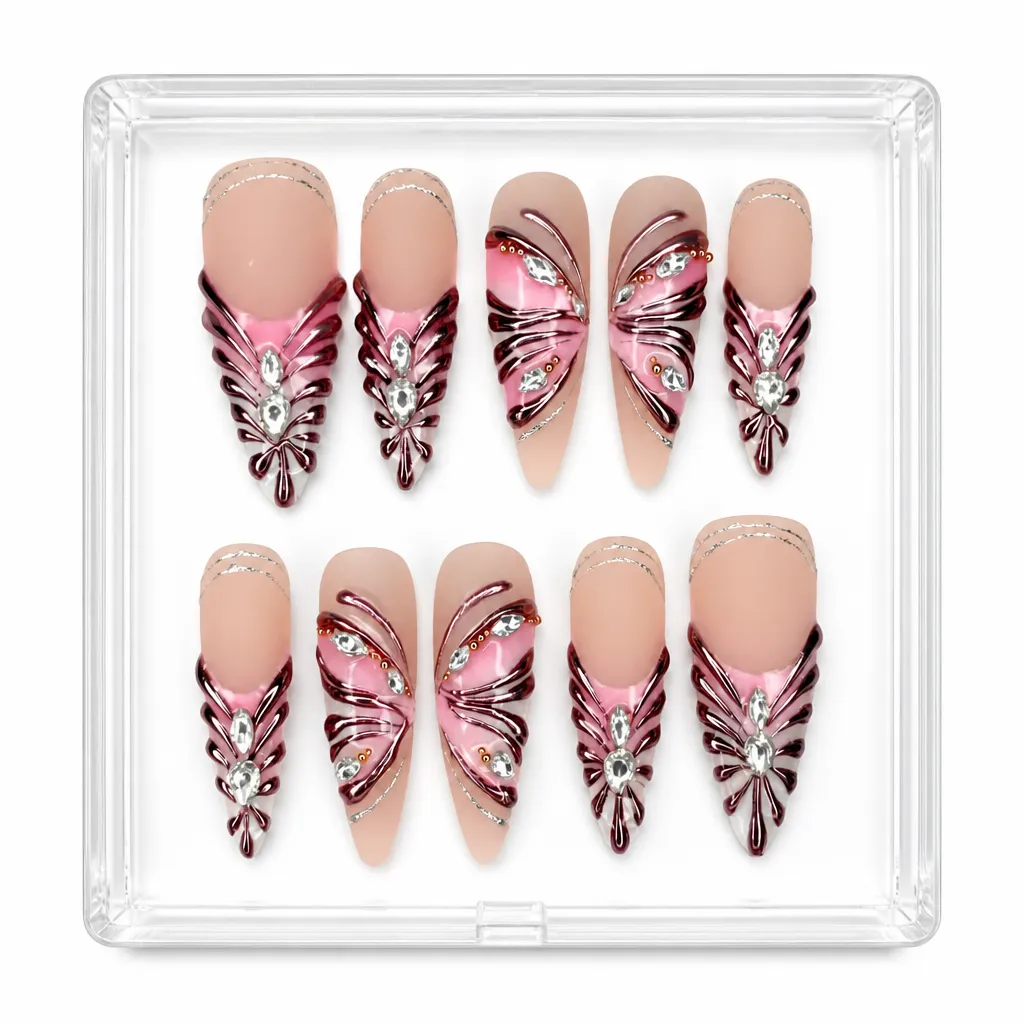Rose Metallic – Mẫu Nailbox Sỉ Thiết Kế Thủ Công