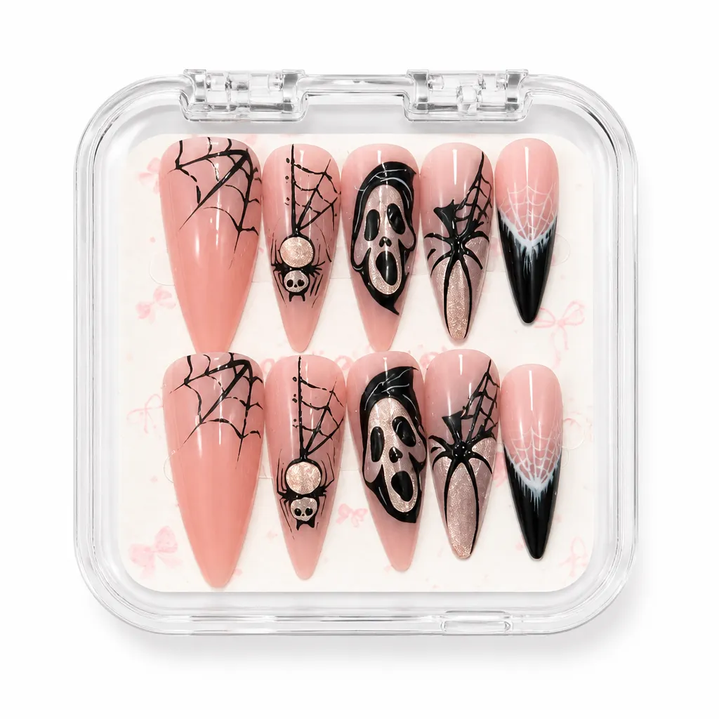 Rose Noir Elegance – Mẫu Nailbox Sỉ Thiết Kế Thủ Công