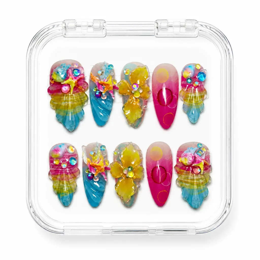 Rose Prismatic Bloom – Xưởng gia công Nailbox Sỉ thủ công