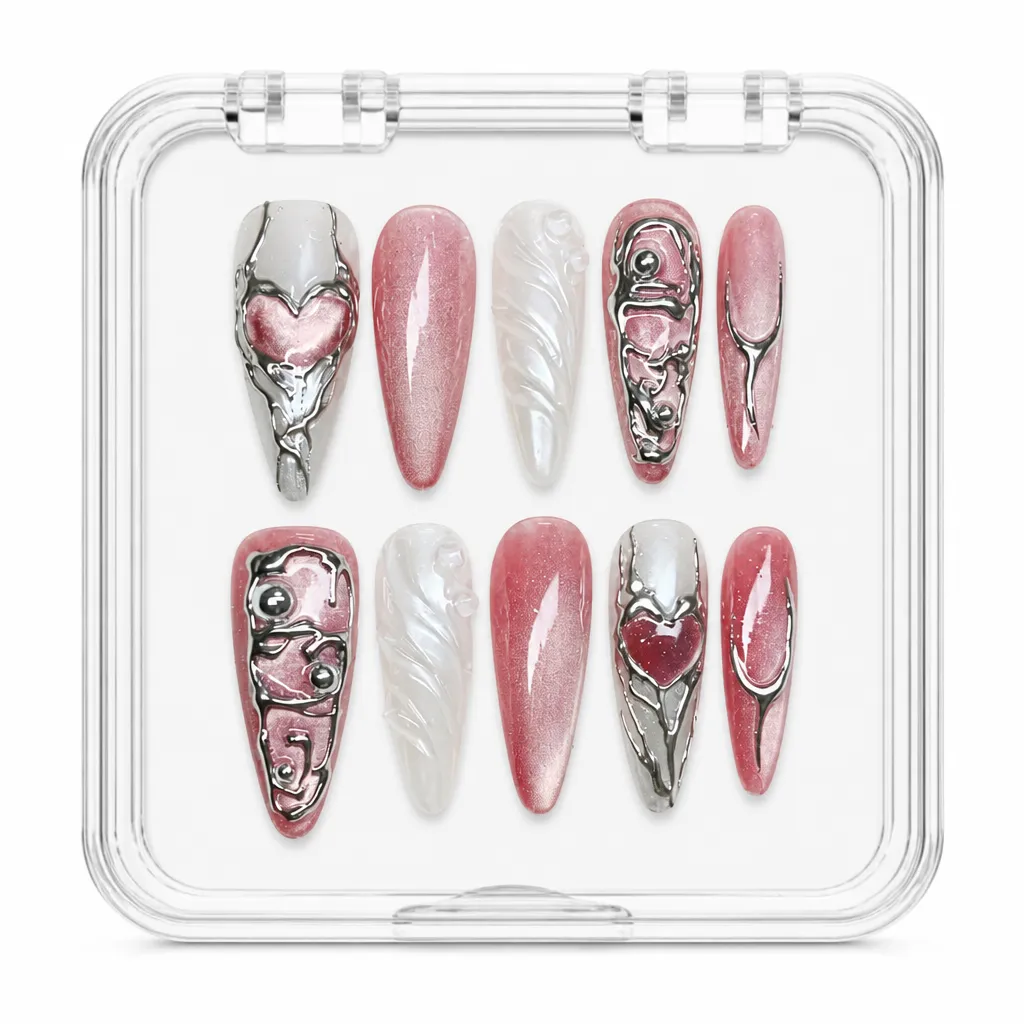 Rose Quartz Cyberheart – Xưởng gia công Nailbox Sỉ thủ công