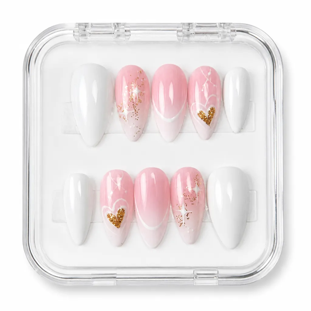 Rose Quartz Elegance – Xưởng gia công Nailbox Sỉ thủ công