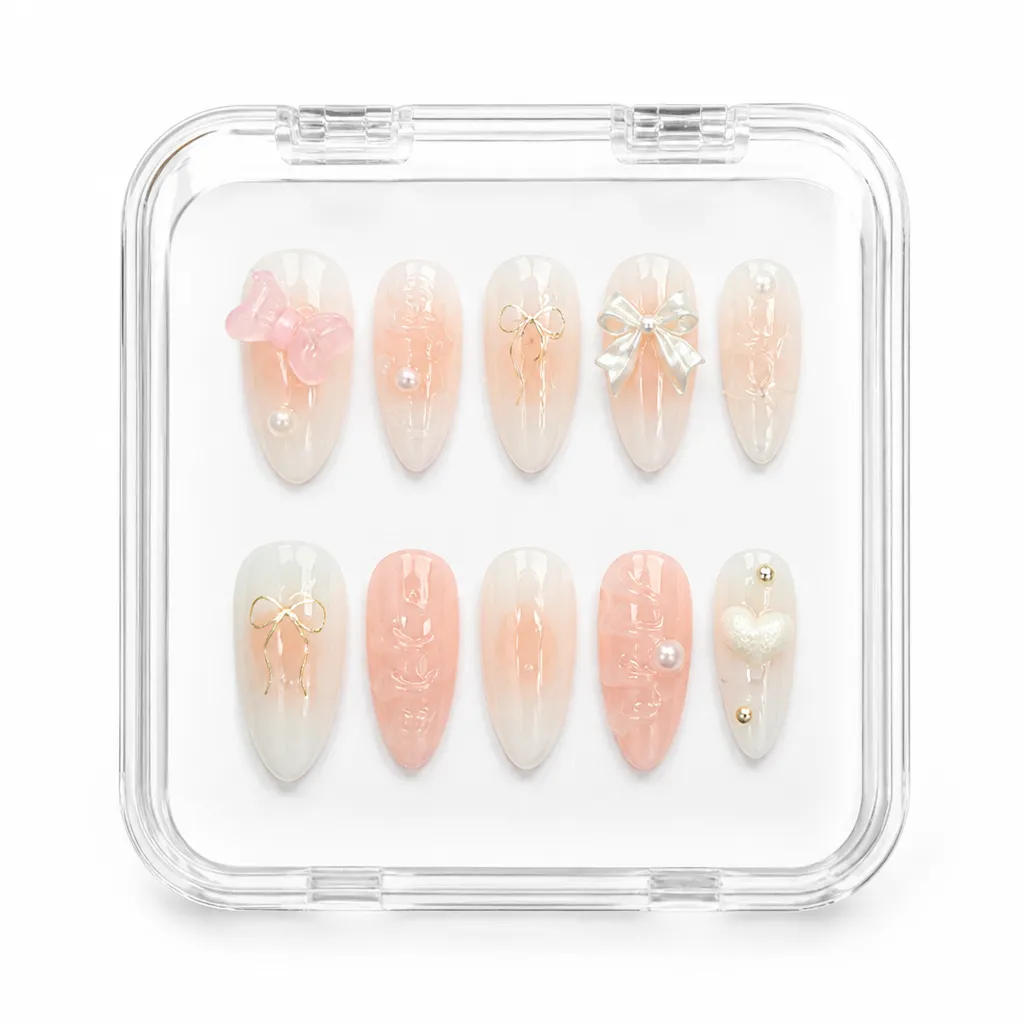 Rose Sparkle Almond – Xưởng gia công Nailbox Sỉ thủ công