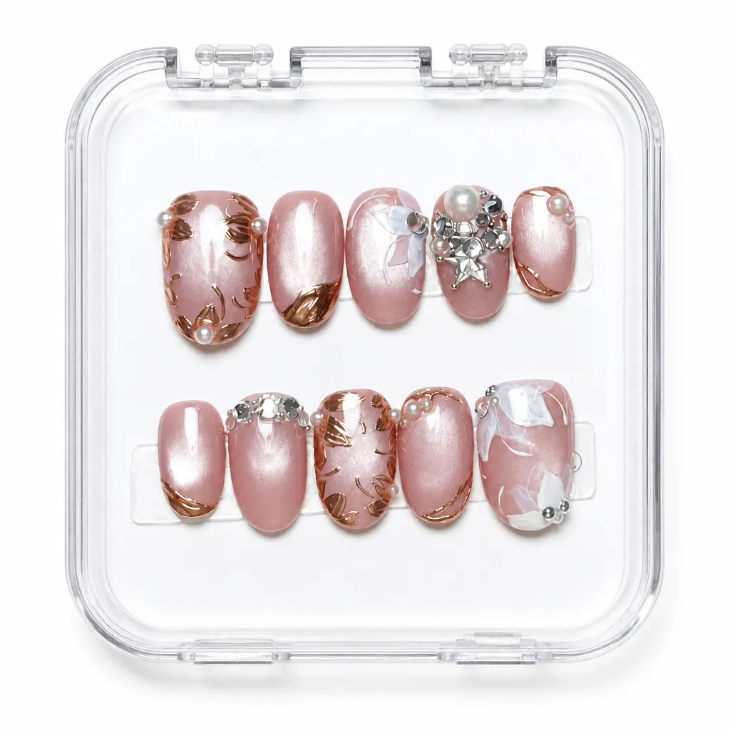 Rosewood Luxe – Mẫu Nailbox Sỉ Thiết Kế Thủ Công