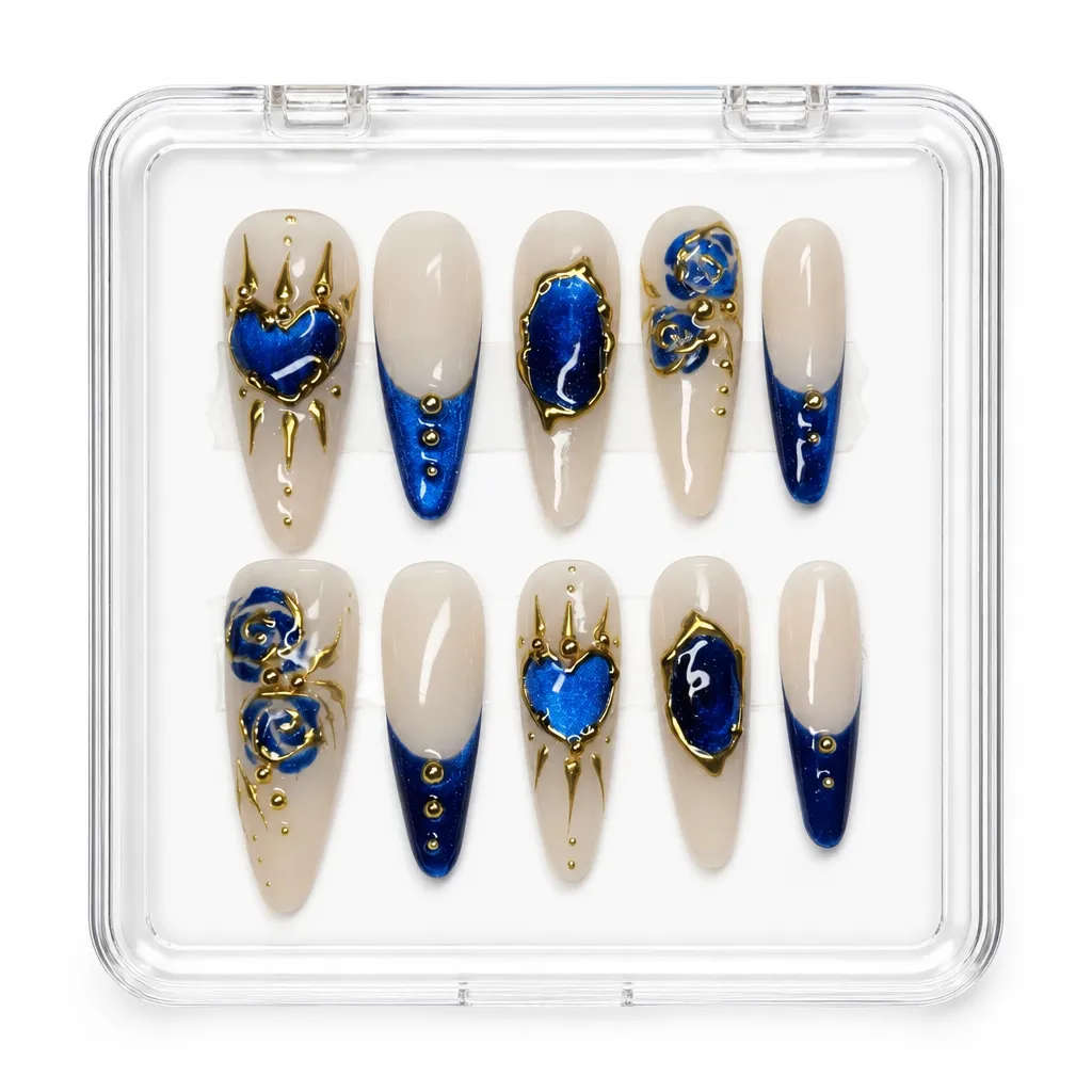 Royal Azure Gilt – Xưởng gia công Nailbox Sỉ thủ công
