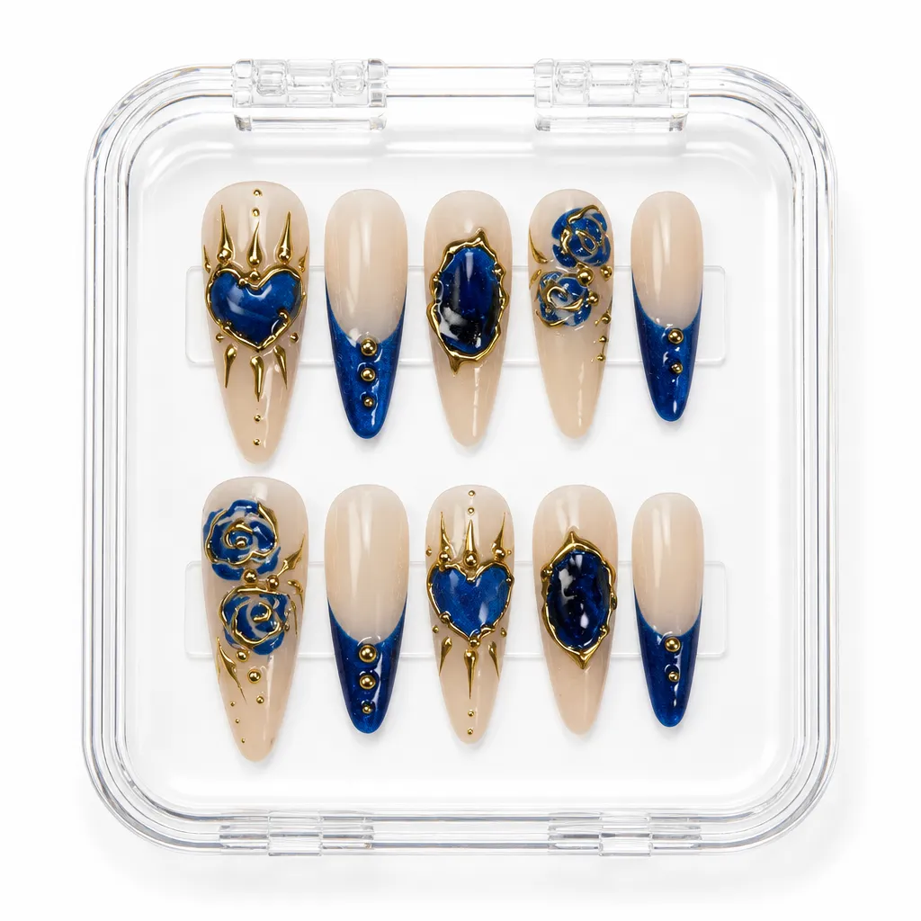 Royal Blue Baroque – Xưởng gia công Nailbox Sỉ thủ công