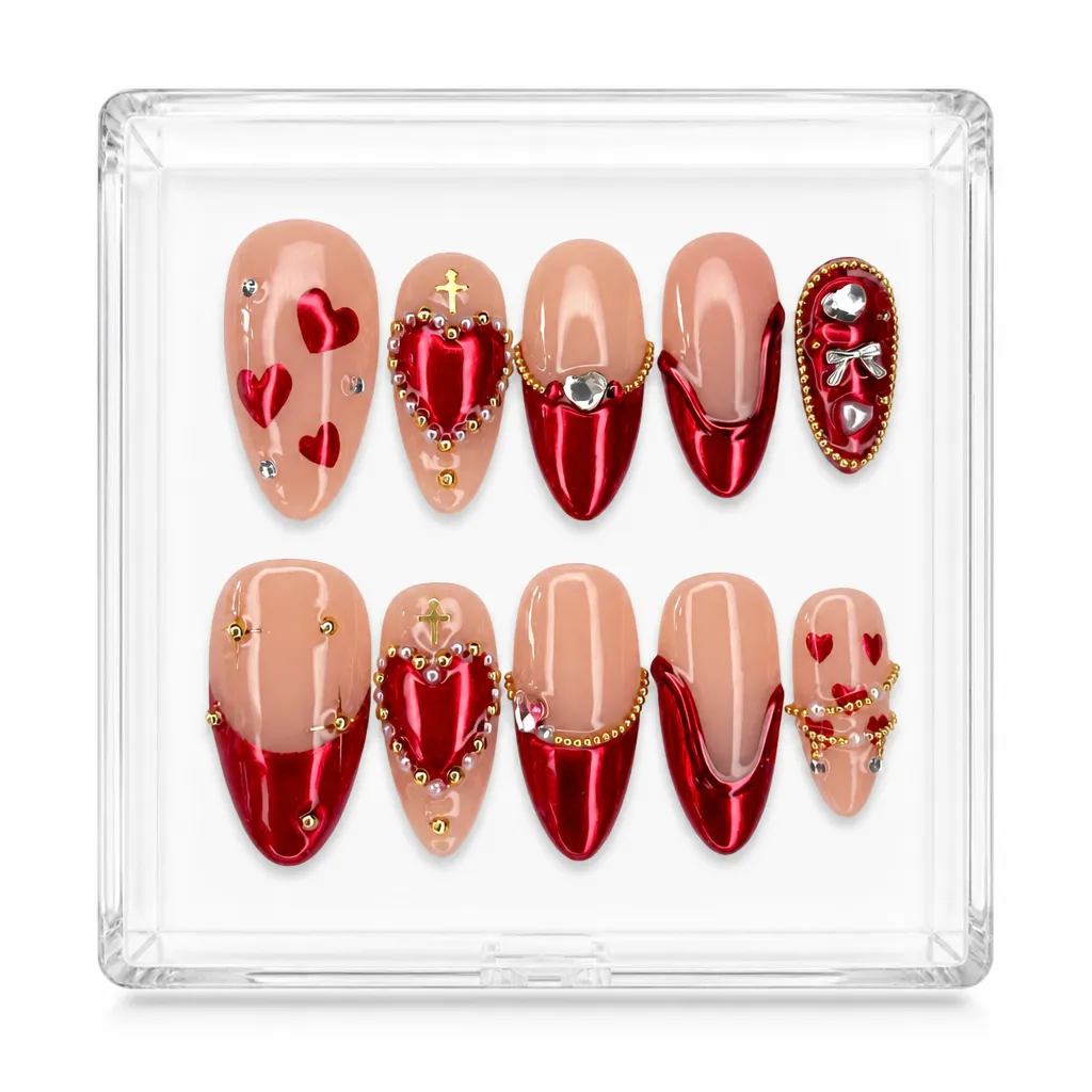 Royal Hearts – Mẫu Nailbox Sỉ Thiết Kế Thủ Công