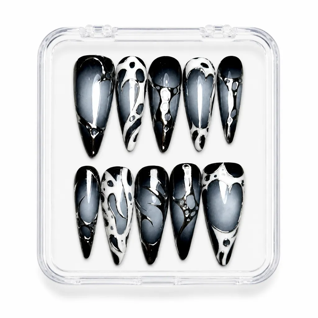 Royal Obsidian Elegance – Xưởng gia công Nailbox Sỉ thủ công