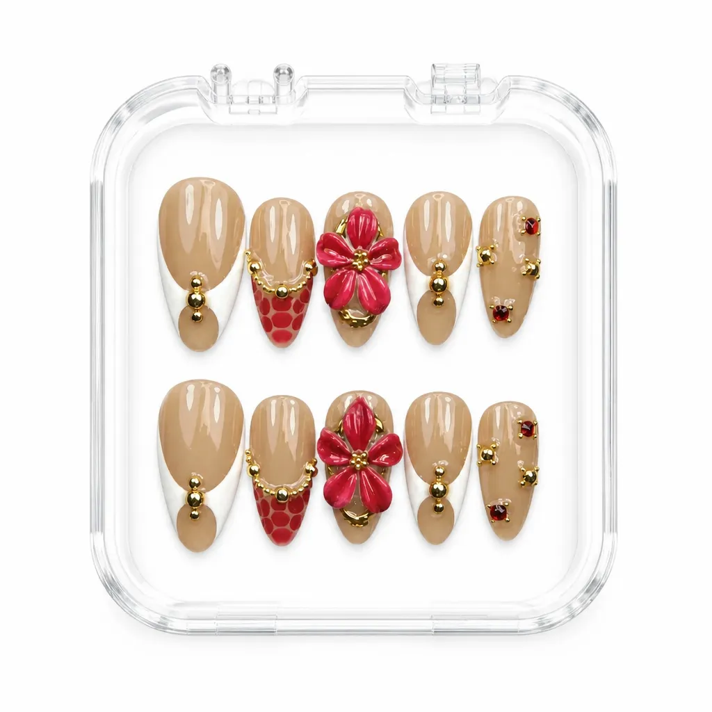Ruby Floral Majesty – Xưởng gia công Nailbox Sỉ thủ công