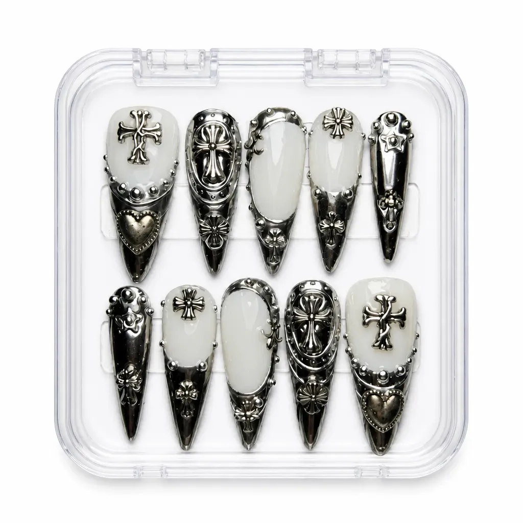 Sacred Cross Elegance – Xưởng gia công Nailbox Sỉ thủ công