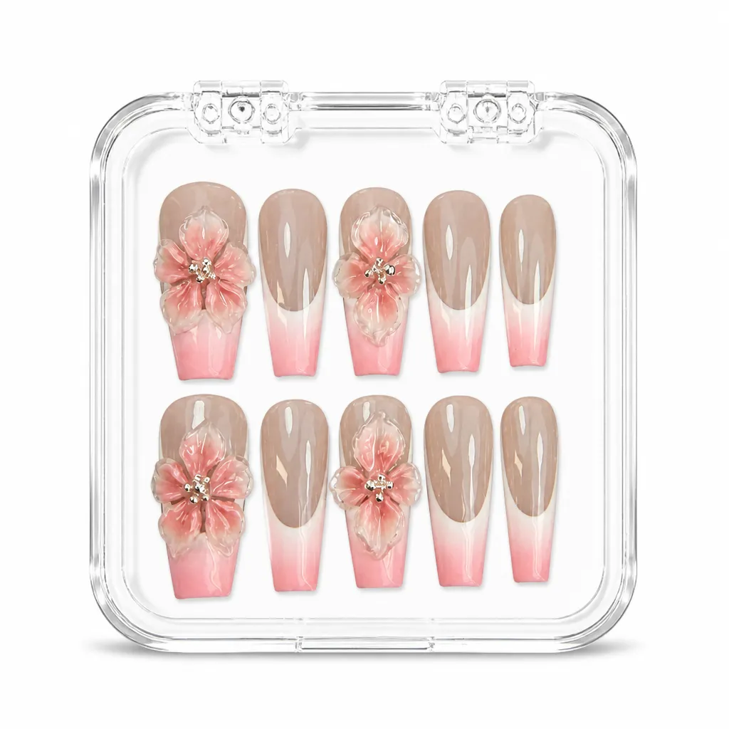 Sakura Blush Elegance – Xưởng gia công Nailbox Sỉ thủ công