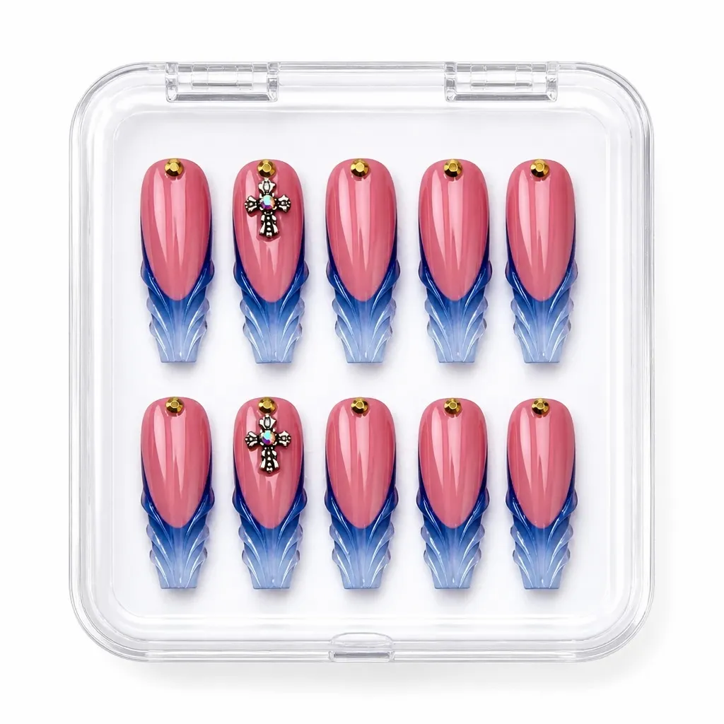 Sapphire Elegance Almond – Xưởng gia công Nailbox Sỉ thủ công
