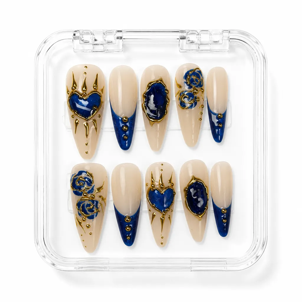 Sapphire Gilded Roses – Xưởng gia công Nailbox Sỉ thủ công