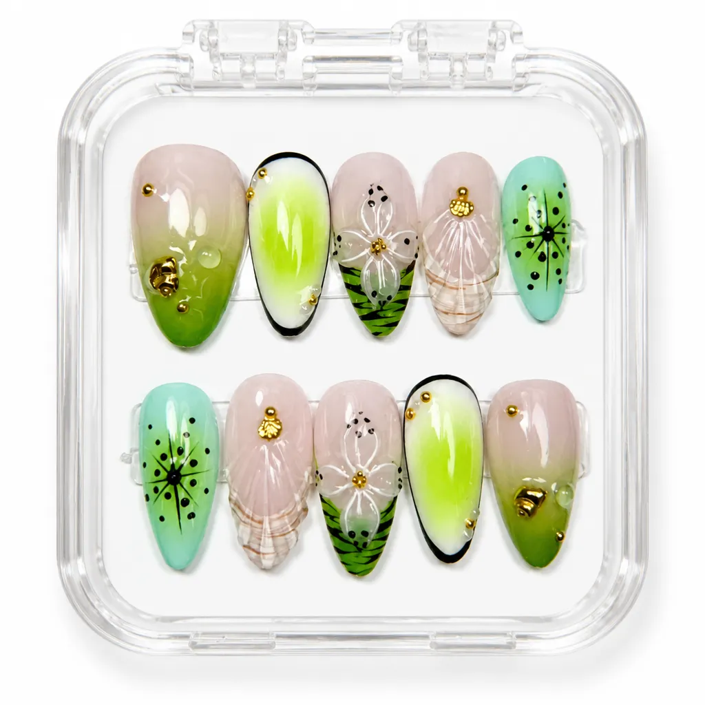 Satin Botanical Elegance – Xưởng gia công Nailbox Sỉ thủ công