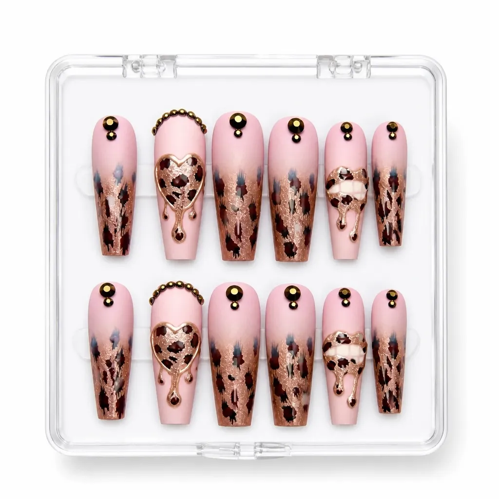 Satin Leopard Luxe – Xưởng gia công Nailbox Sỉ thủ công