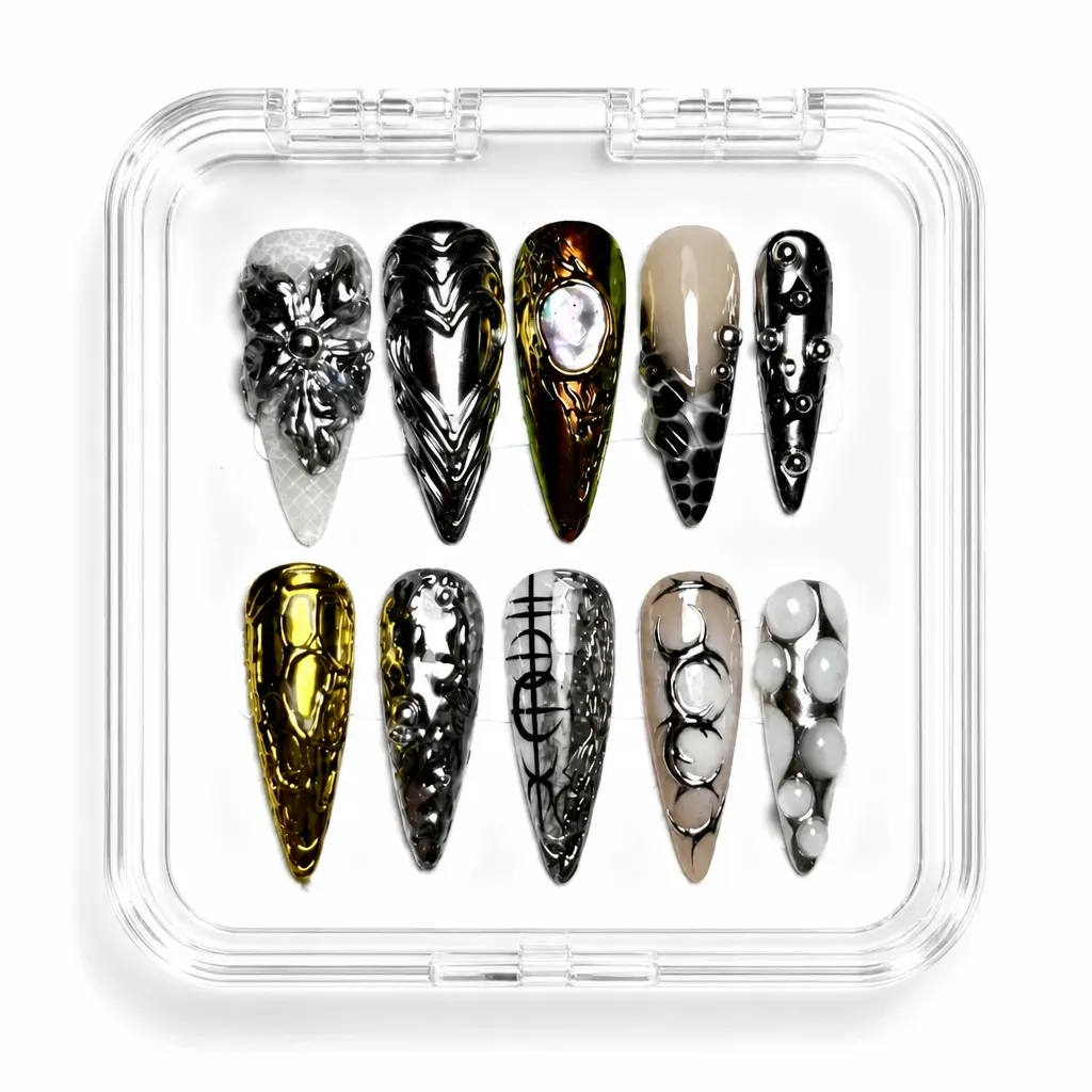 Satin Obsidian Luxe – Xưởng gia công Nailbox Sỉ thủ công