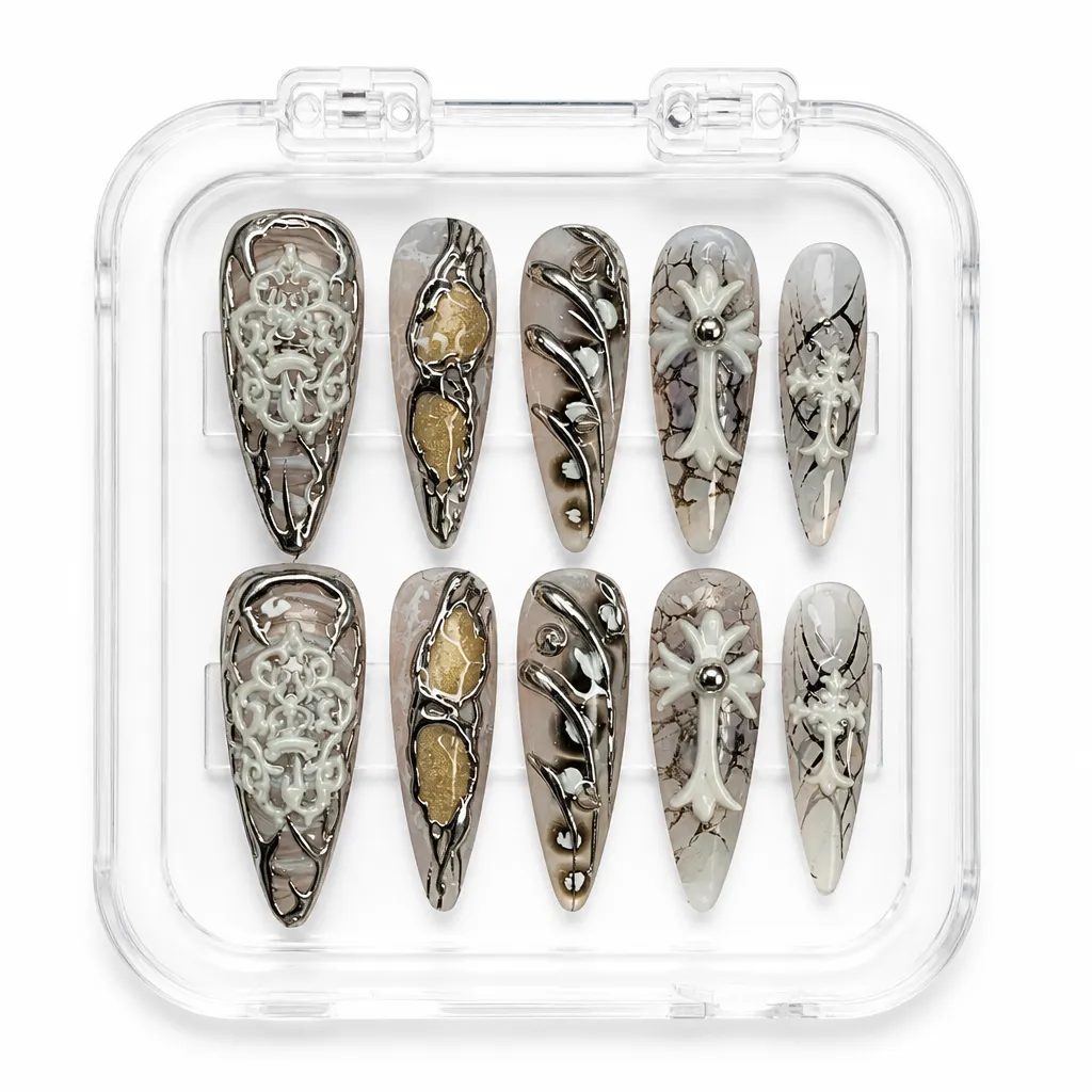 Silver Chrome Armor – Xưởng gia công Nailbox Sỉ thủ công