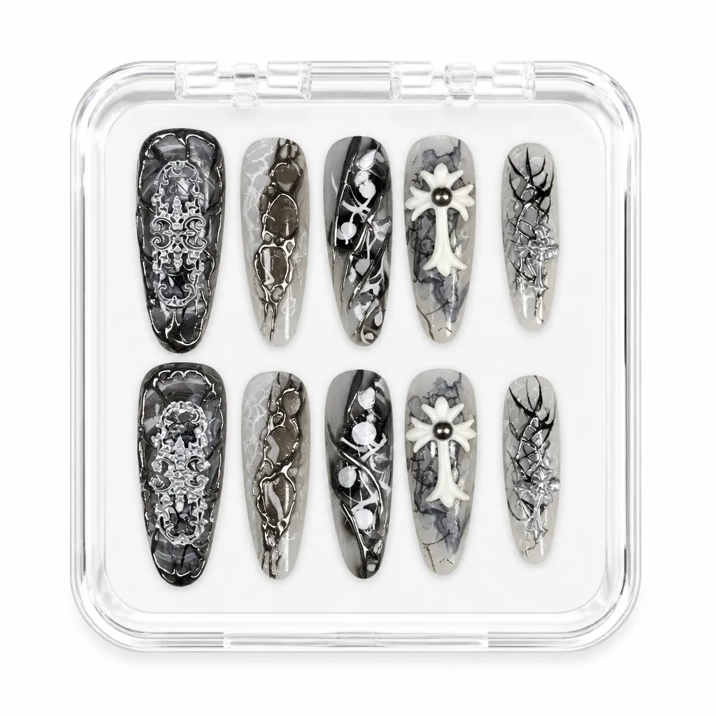 Silver Chrome Cross – Xưởng gia công Nailbox Sỉ thủ công