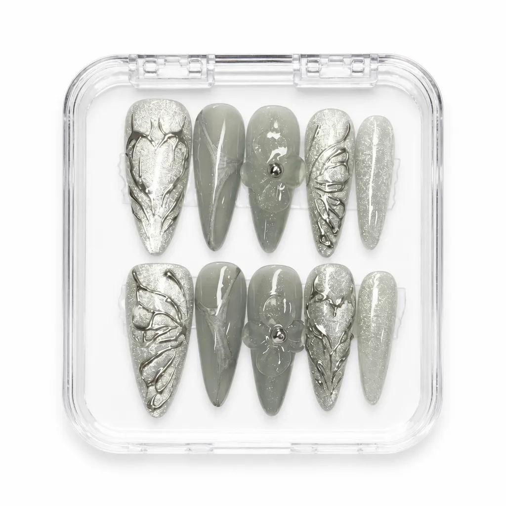 Silver Fantasy Butterfly – Xưởng gia công Nailbox Sỉ thủ công