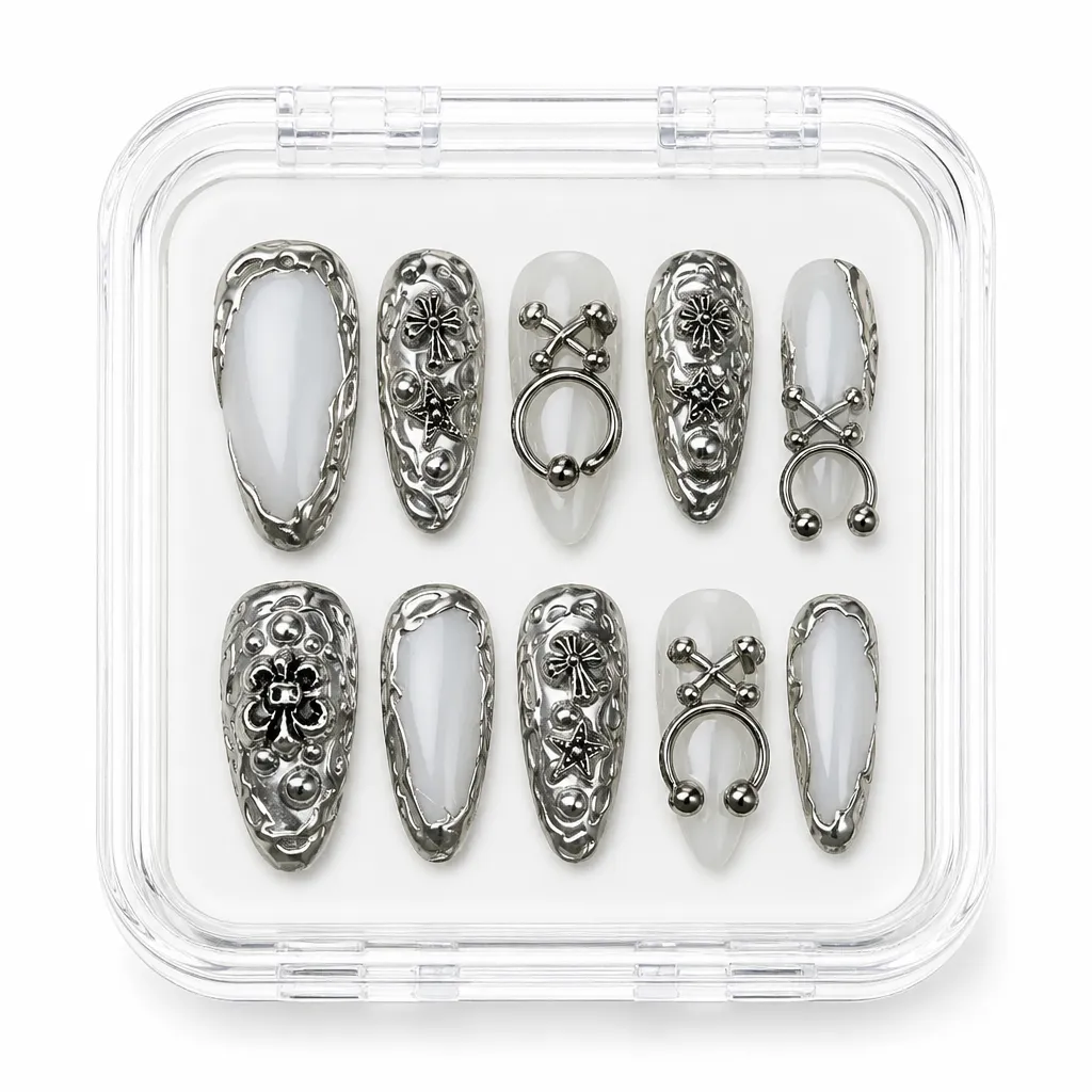 Silver Gothic Punk – Xưởng gia công Nailbox Sỉ thủ công