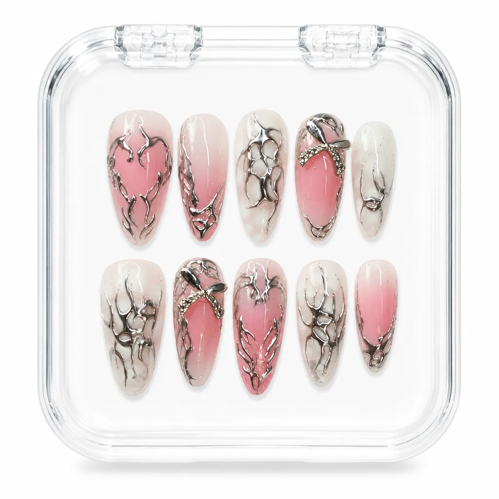Silver Heart Blush – Xưởng gia công Nailbox Sỉ thủ công