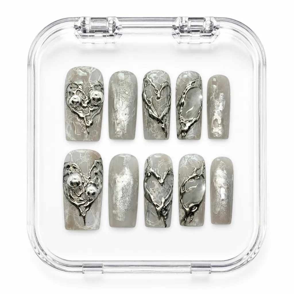 Silver Heart Chrome – Xưởng gia công Nailbox Sỉ thủ công