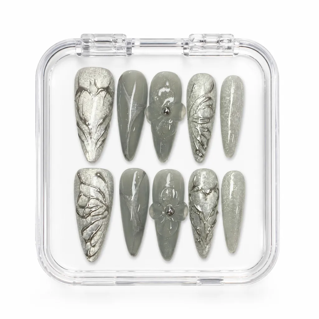 Silver Meadow Whisper – Xưởng gia công Nailbox Sỉ thủ công