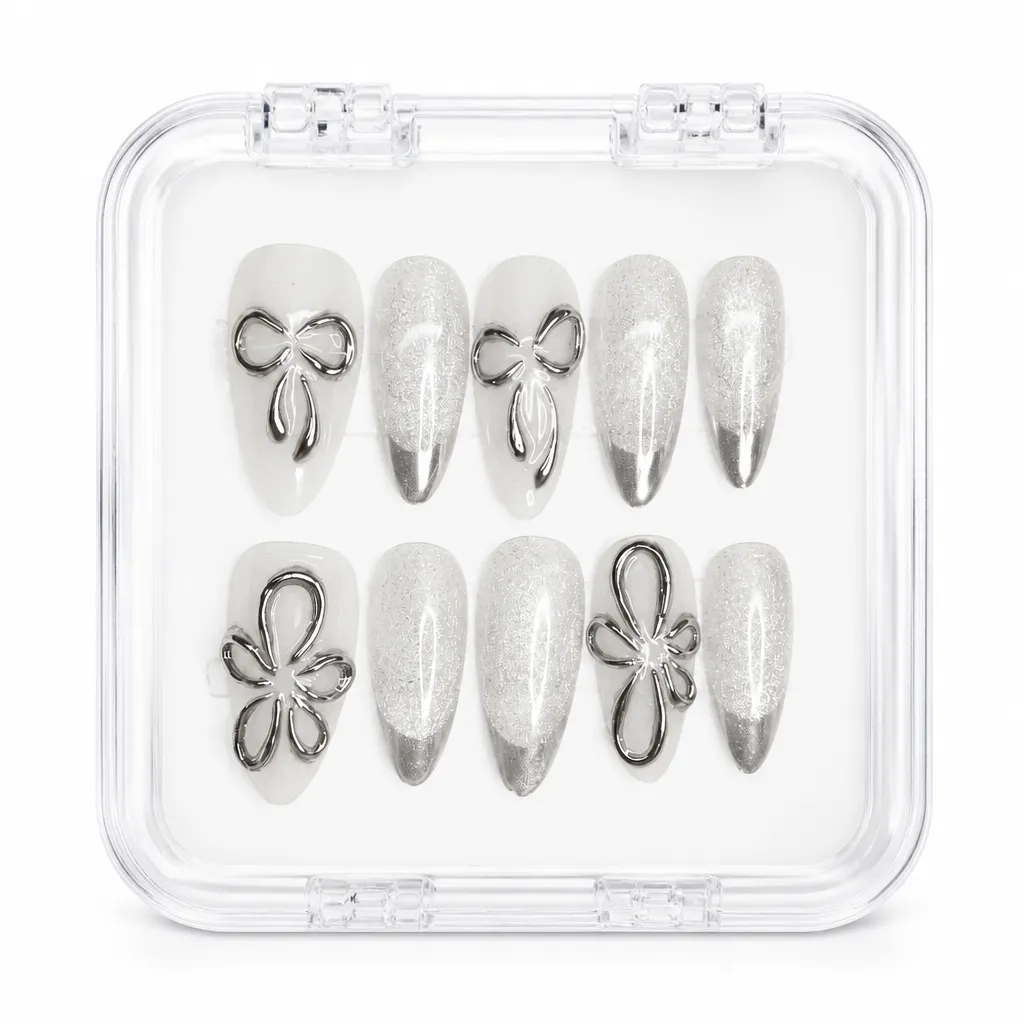 Silver Petal Charm – Xưởng gia công Nailbox Sỉ thủ công