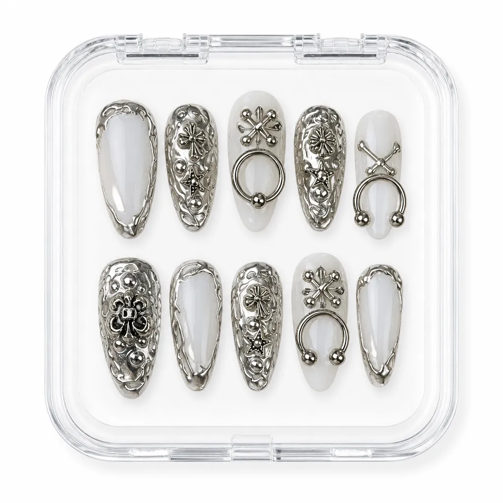 Silver Pierced Armour – Xưởng gia công Nailbox Sỉ thủ công