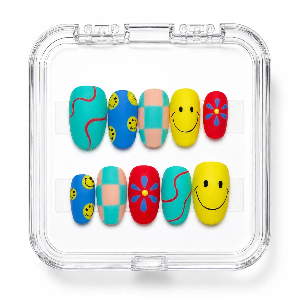 Smiley Retro Mix – Xưởng gia công Nailbox Sỉ thủ công