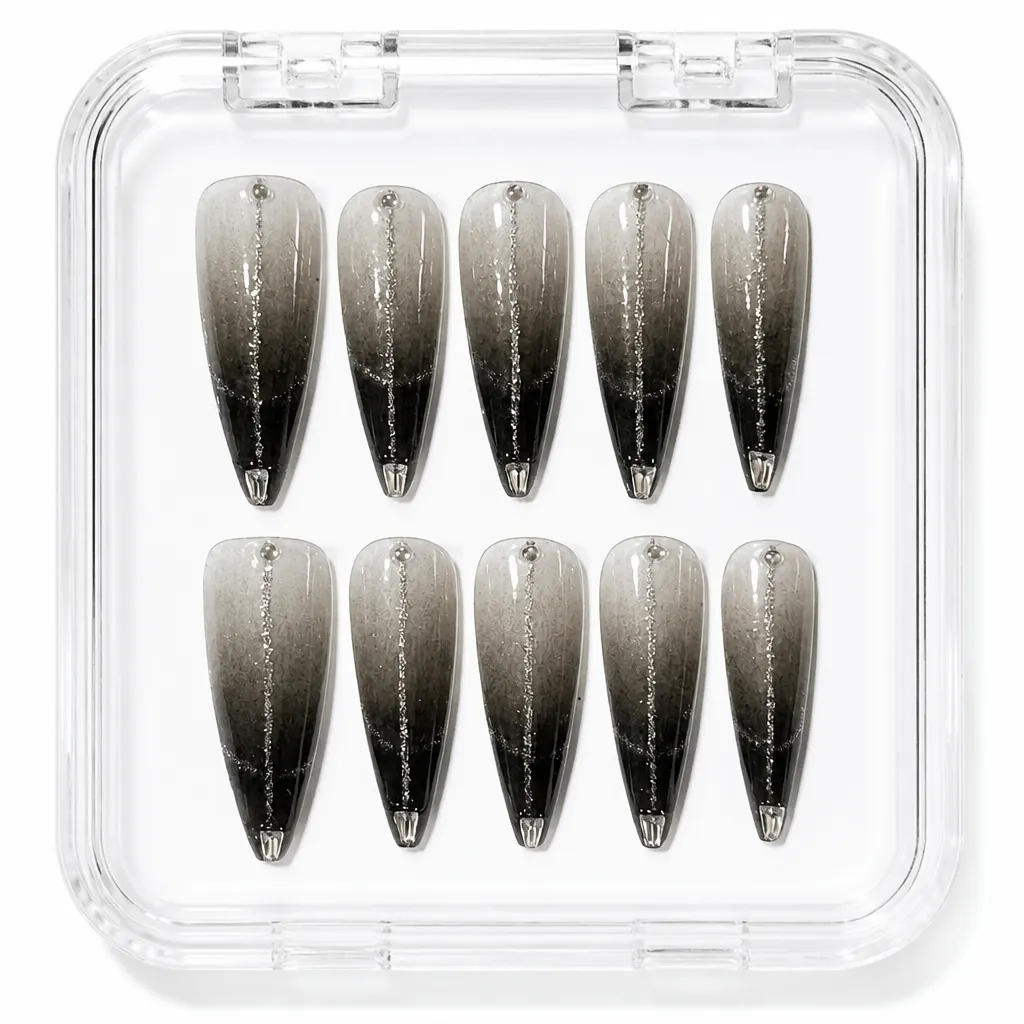 Smoky Obsidian Edge – Xưởng gia công Nailbox Sỉ thủ công