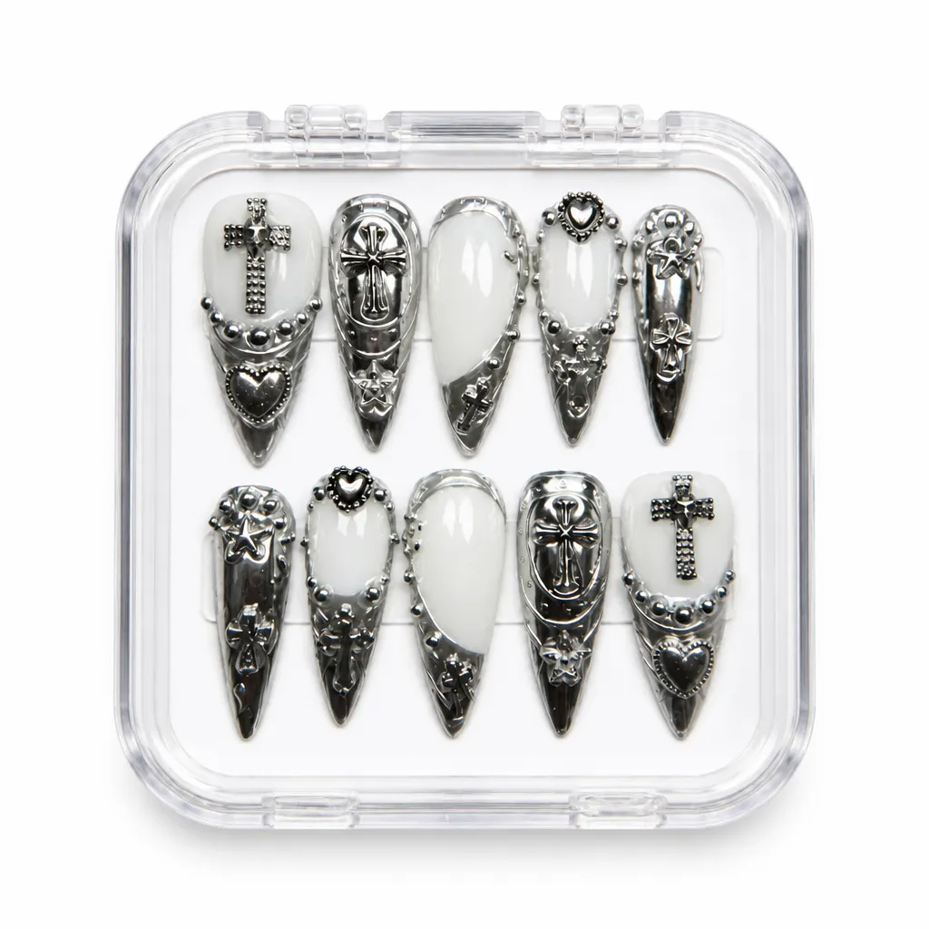 Sparkle Obsidian Elegance – Xưởng gia công Nailbox Sỉ thủ công